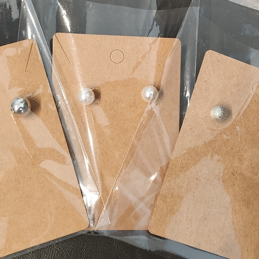 Set Stud Silver Pearl Earrings